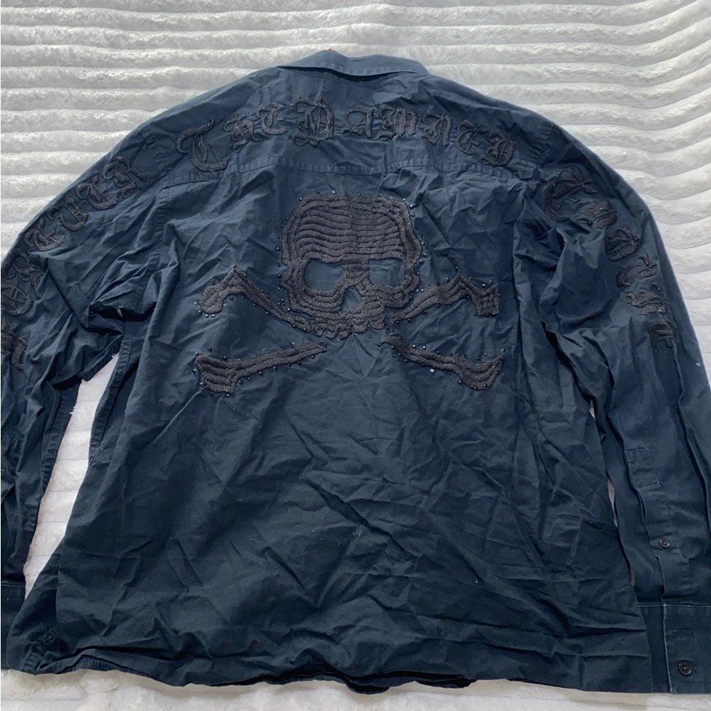 INC International Concepts Black Cotton Shirt